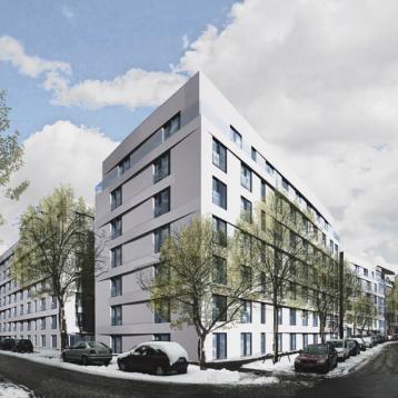 Visualisierung der Eckansicht - straßenseitig Visualisierung der Eckansicht - straßenseitig